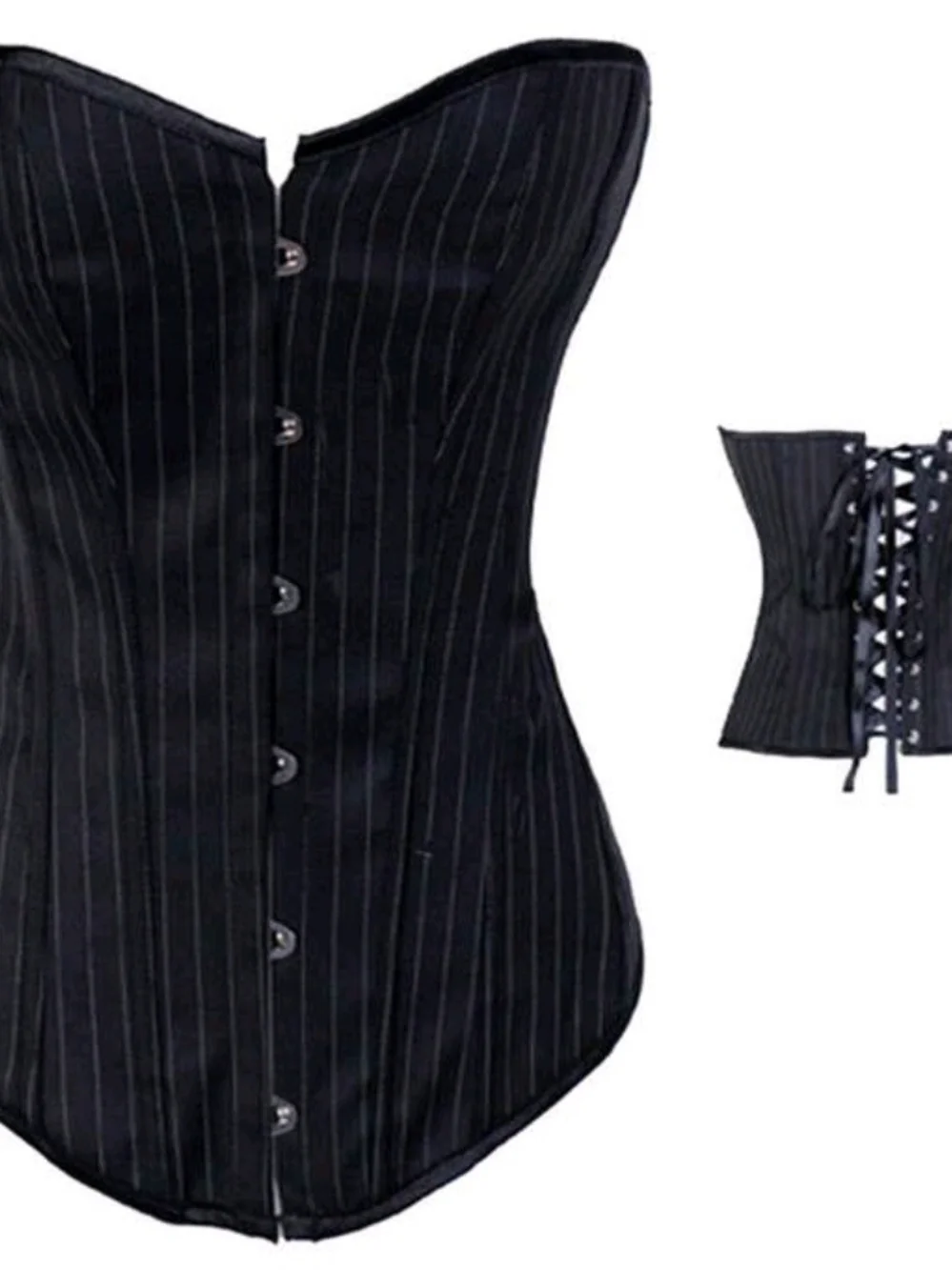 Black Pinstripe Underbust Corset